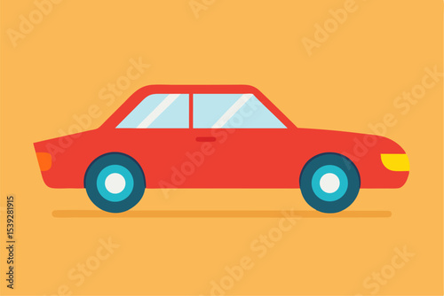 Vector illustration of a retro car icon, auto vehicle transport design