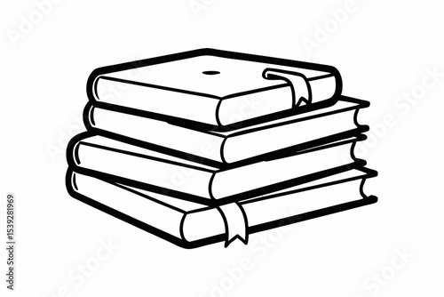 Pile of old hardcover books isolated on white, symbolizing education, literature, and knowledge