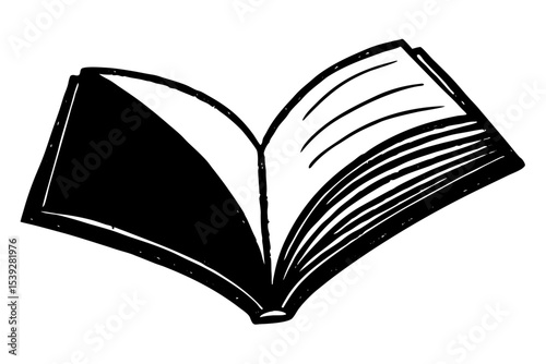 Open book vector illustration showing blank pages, perfect for education, knowledge, and literature isolated on white