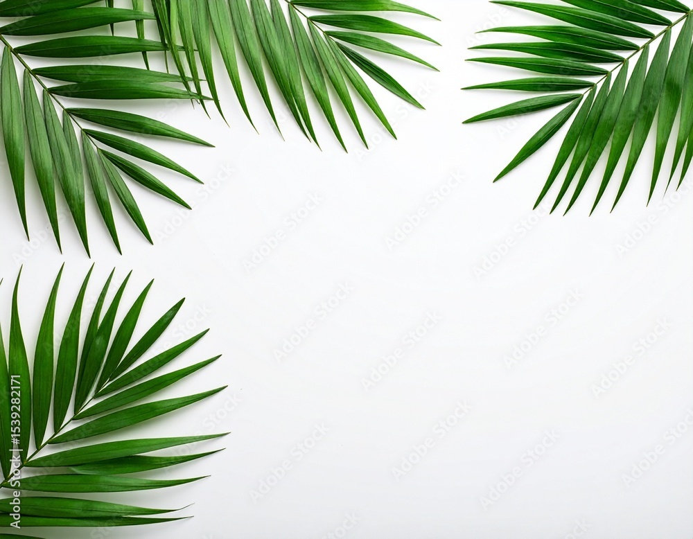 Fototapeta premium green palm tree on white background 
