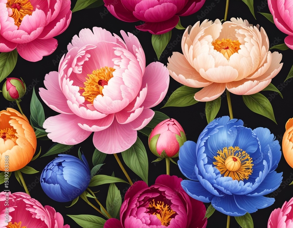 Fototapeta premium pink and white tulips on white