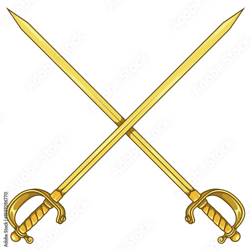 Antique Spanish swords crossed with hilt
