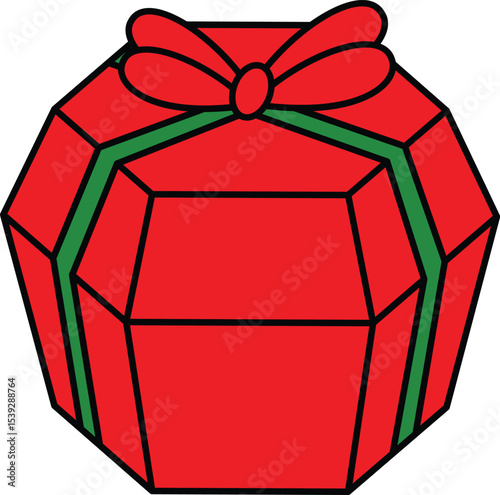 A gift box icon with a ribbon on top, symbolizing celebration, surprises, and generosity. Often used in digital messages to express gifting, joy, and special occasions