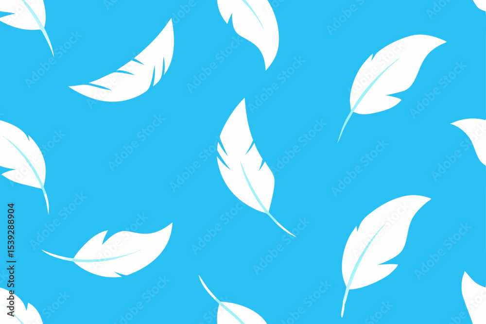 Fototapeta premium Seamless pattern with various decorative bird feathers, perfect for vintage or nature-inspired designs