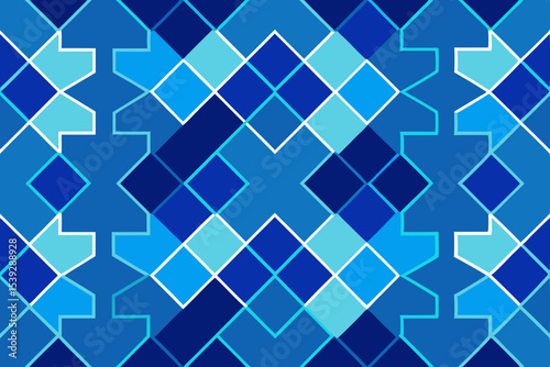 A vibrant, seamless geometric pattern of colorful 3D cubes and squares creates an abstract mosaic wallpaper design