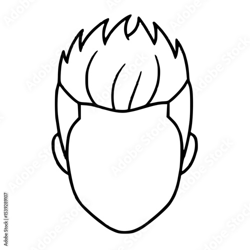 Man Hair Style Line Art