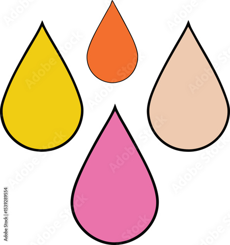 Colorful Raindrops A Vivid Illustration of Water Drops