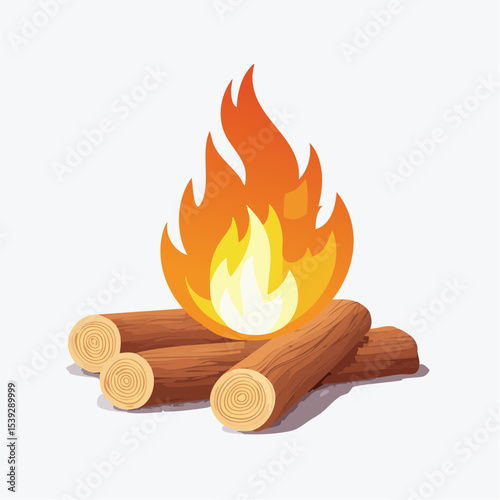 Wooden box on fire with hot orange flames, a burning symbol of danger and warmth