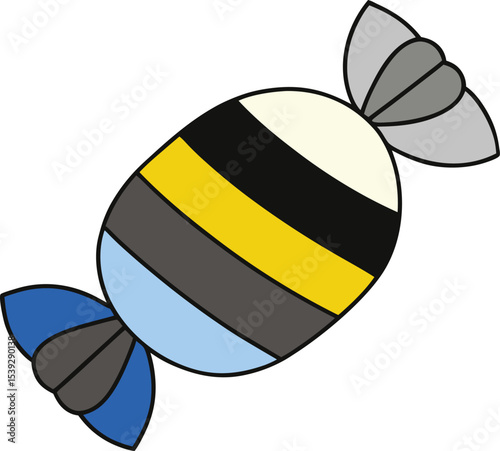 Striped Hard Candy Sweet Treat Delicious Wrapped Candy Illustration
