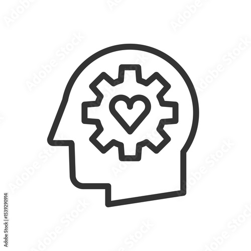 Emotional Intelligence outline vector icon isolated