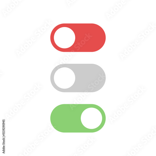 Toggle switch button flat vector icon