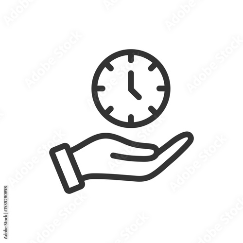 Save time vector linear icon
