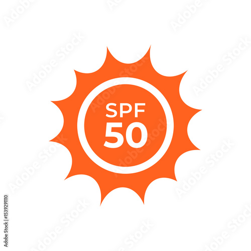 SPF 50 flat vector icon