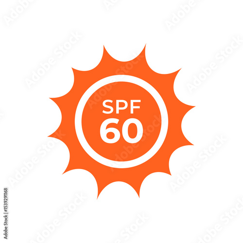 SPF 60 flat vector icon