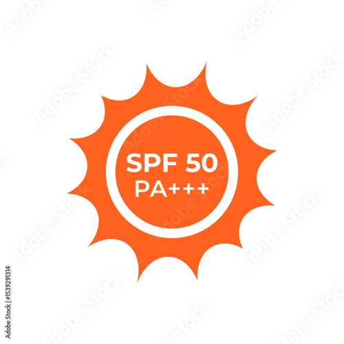 SPF 50 PA flat vector icon