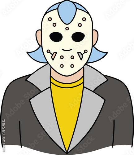 Mysterious Figure in Hockey Mask A Spooky Illustration
