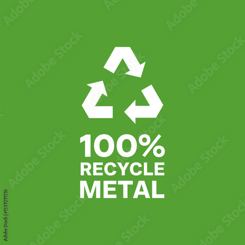 100 percents recycle metal vector icon