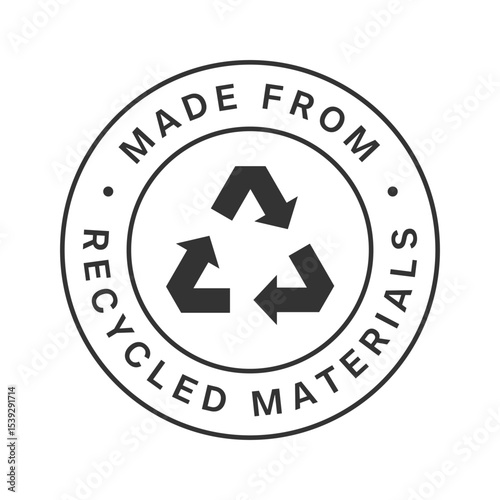 Made from recycled materials vector icon