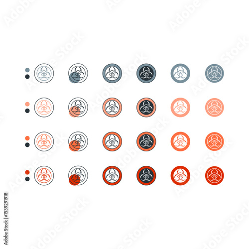 Biohazard warning symbol for hazardous materials.