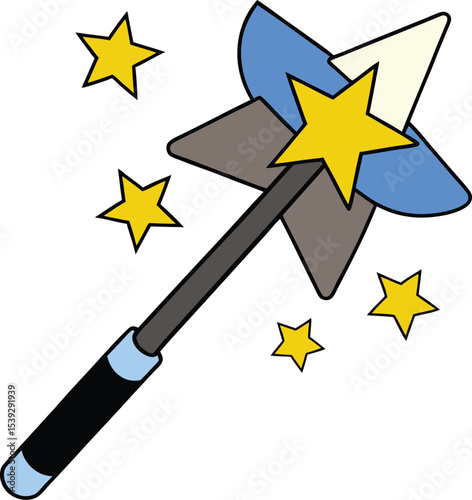 Magical Star Wand Enchanting Illustration of Fantasy and Whimsy