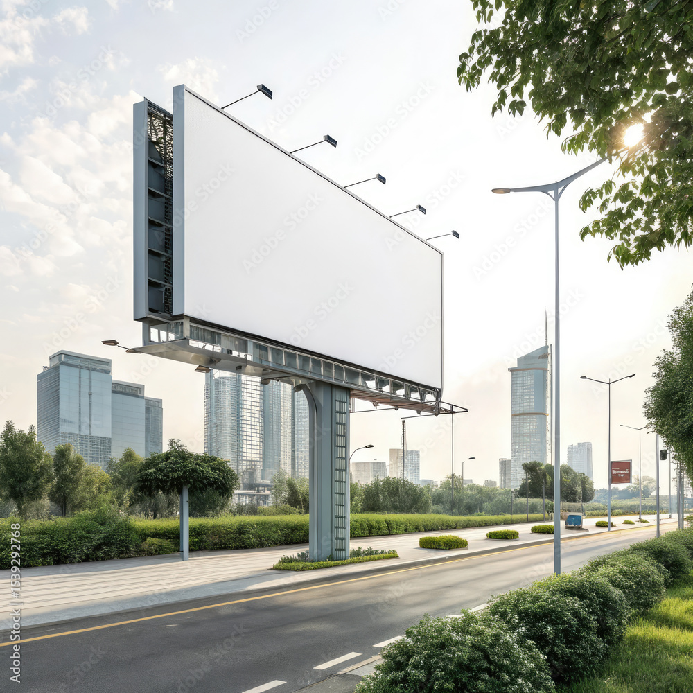 Fototapeta premium blank billboard on the street
