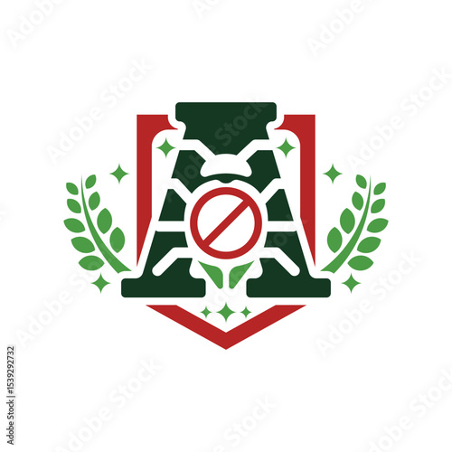 Pest control logo design, combination of letter A with insects and eco-friendly protection