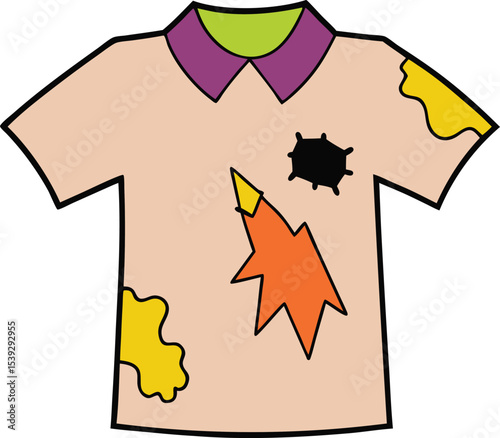 Distressed Polo Shirt Design Torn, Stained, and Worn Graphic