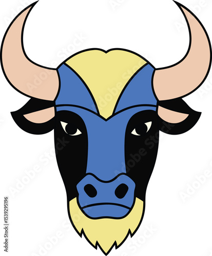 Stylized Bull Head Illustration A Bold Graphic Design