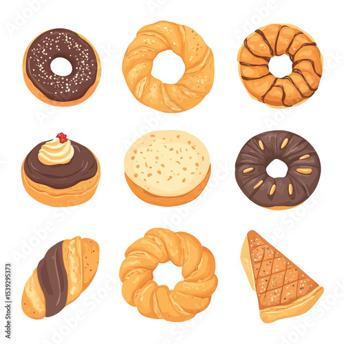 Set of bakery shop