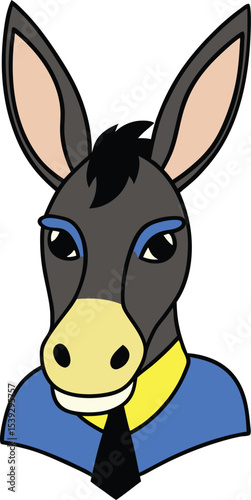 Smiling Donkey in a Business Suit A Fun Illustration