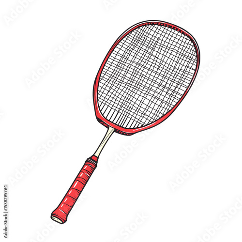 Badminton racket isolated 