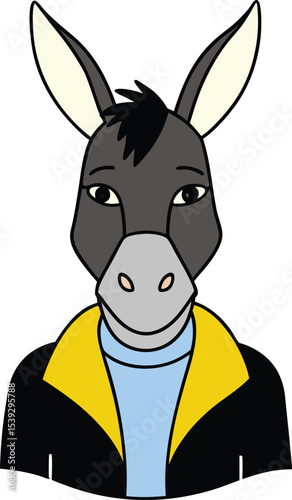 Friendly Donkey Cartoon Character Design  A Cute and Approachable Illustration