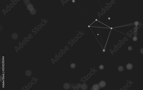 Fototapeta Naklejka Na Ścianę i Meble -  Abstract background. Molecules technology with polygonal shapes, connecting dots and lines. Connection structure. Big data visualization.