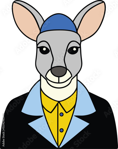 Charming Kangaroo Illustration A Stylish Outback Icon