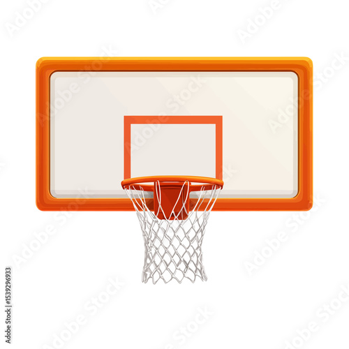 Basketball net on white 