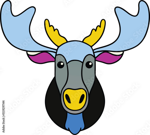 Stylized Moose Head Illustration A Unique Art Design