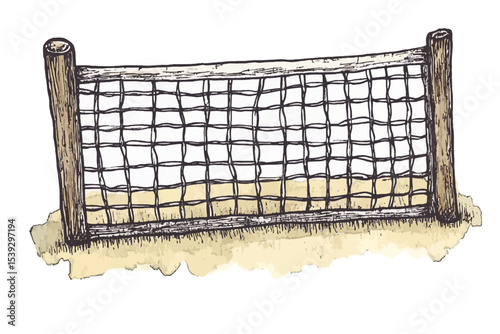 Tennis net isolated white background 