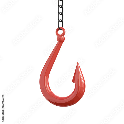 Fishing hook on white 