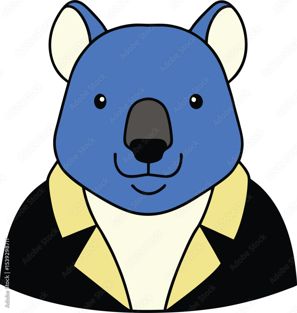Fototapeta premium Charming Blue Koala in a Smart Suit A Unique Illustration