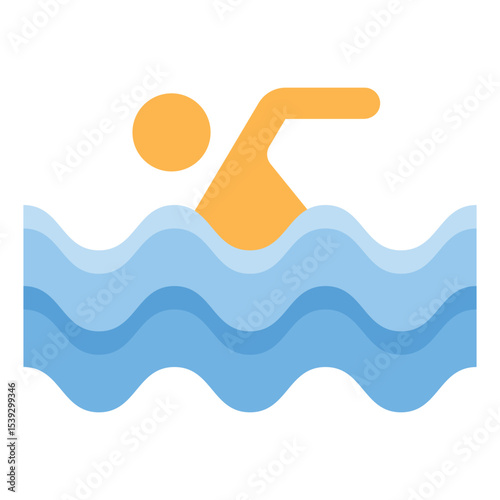 Swimming flat icon