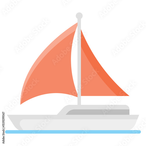 Yachting flat icon