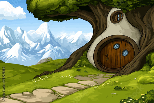 Tree house vector illustration 