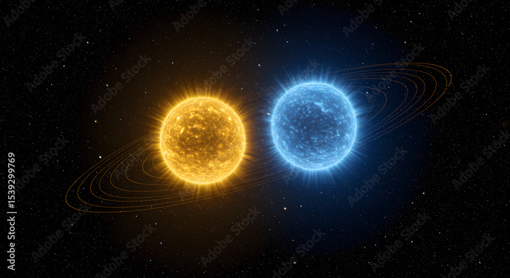 Fototapeta premium Twinkling Binary Star System 