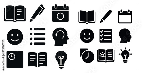 Education and learning outline icons set – linear, academic, study symbols