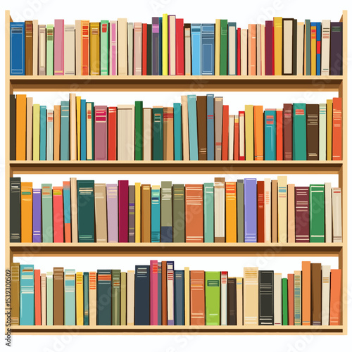 Library books isolated on white 