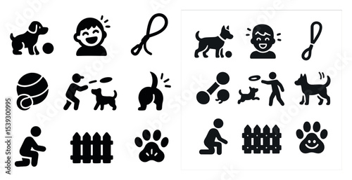 Pet and animal silhouette icons set – solid, filled, dog and cat symbols