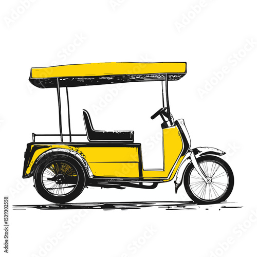 Tuktuk transport on white 