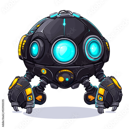 blue screen robot isolated 