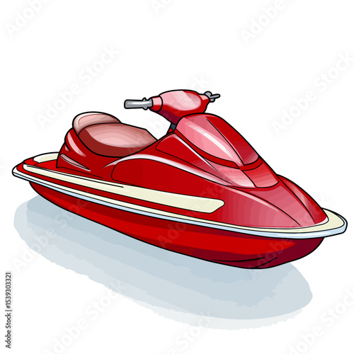 red jet ski isolated 