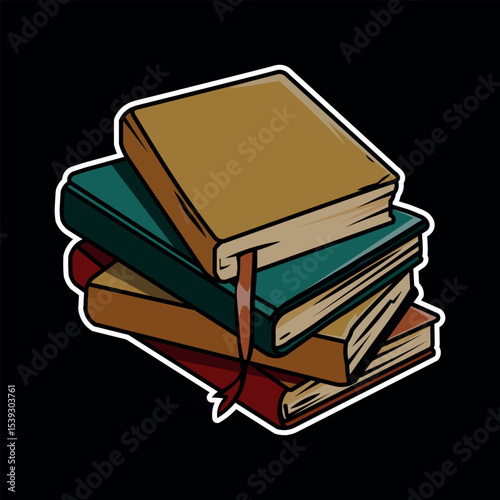 vector illustration about book in book with the name stack of notebooks ready to print for stickers